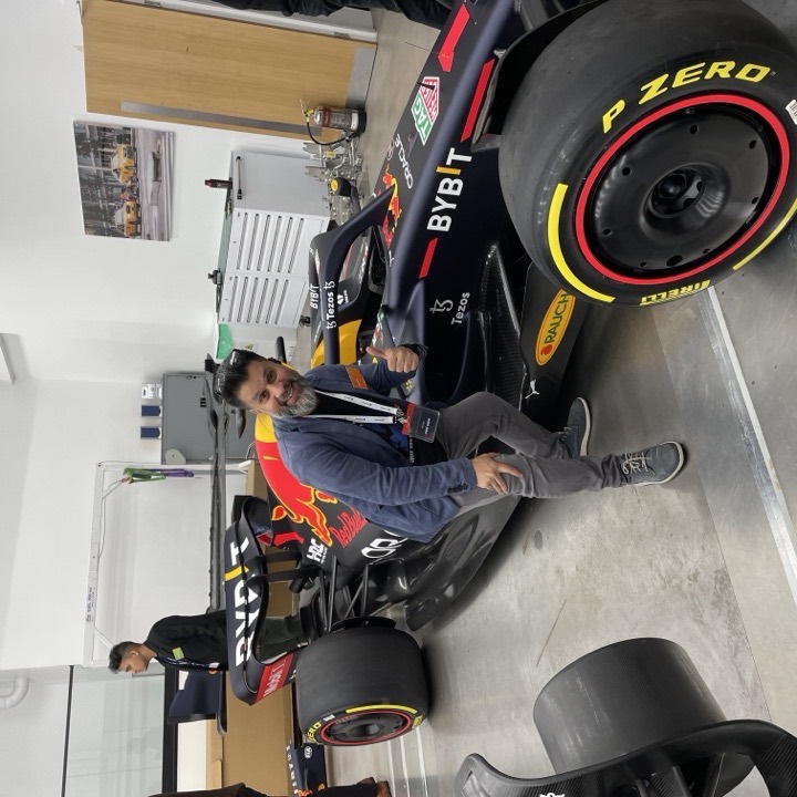 With a Red Bull Formula 1 show car