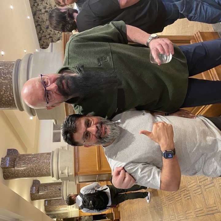 Catching up with an industry friend at an event